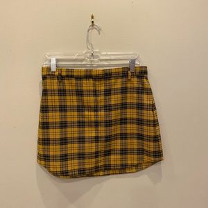 Yellow and Black Plaid Skirt